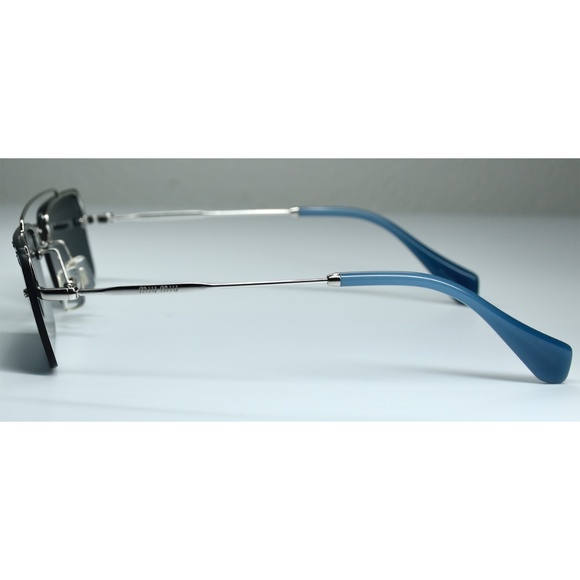 MIU MIU SOCIETE SMU59T KJT-2K1 SILVER BLUE GLITTER SQUARE SUNGLASSES. 58 mm main image 5